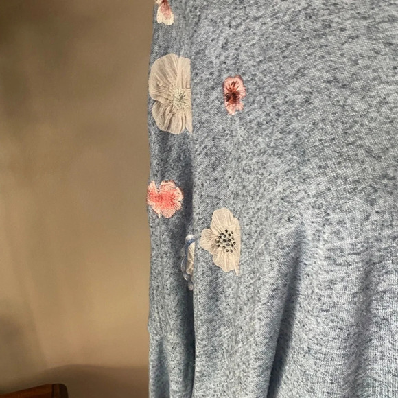 Anthropologie Dolman Sleeve Blue Embroidered Top - Picture 4 of 9